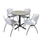 Cain Cain Round Table & Chair Set, Wood, Metal, Plastic Top, Maple TB30RNDPL47GY - alternate 1